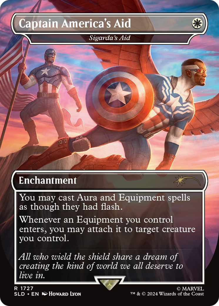 Captain America's Aid - Sigarda's Aid (Rainbow Foil) [Secret Lair Drop Series] | Boutique FDB TCG