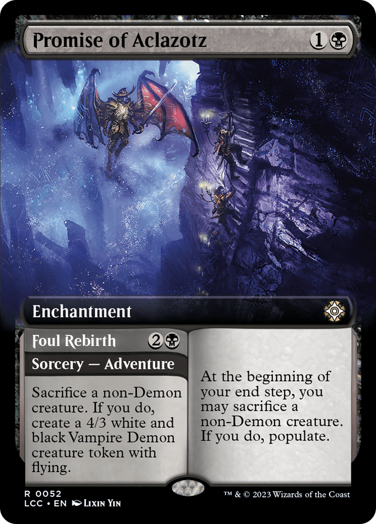 Promise of Aclazotz // Foul Rebirth (Extended Art) [The Lost Caverns of Ixalan Commander] | Boutique FDB TCG