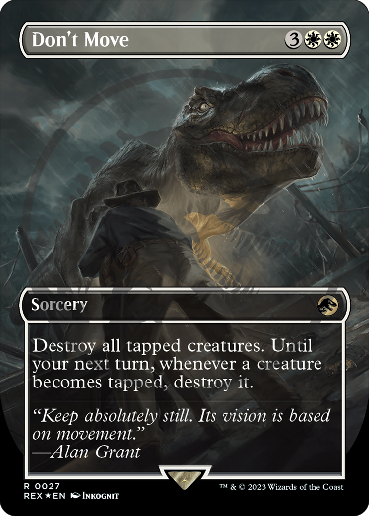 Don't Move (Emblem) (Borderless) [Jurassic World Collection Tokens] | Boutique FDB TCG