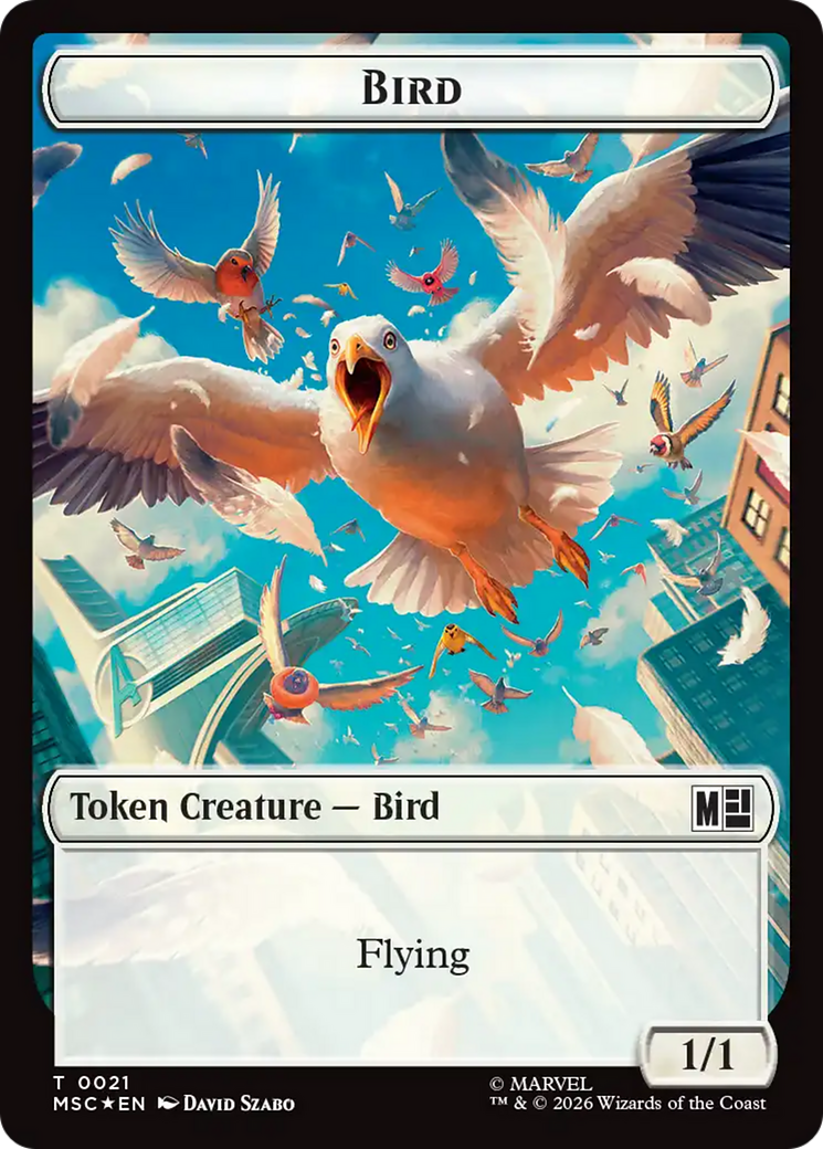 Treasure (027) // Bird (021) Double-Sided Token (Surge Foil) [Marvel Super Heroes Commander Tokens] | Boutique FDB TCG
