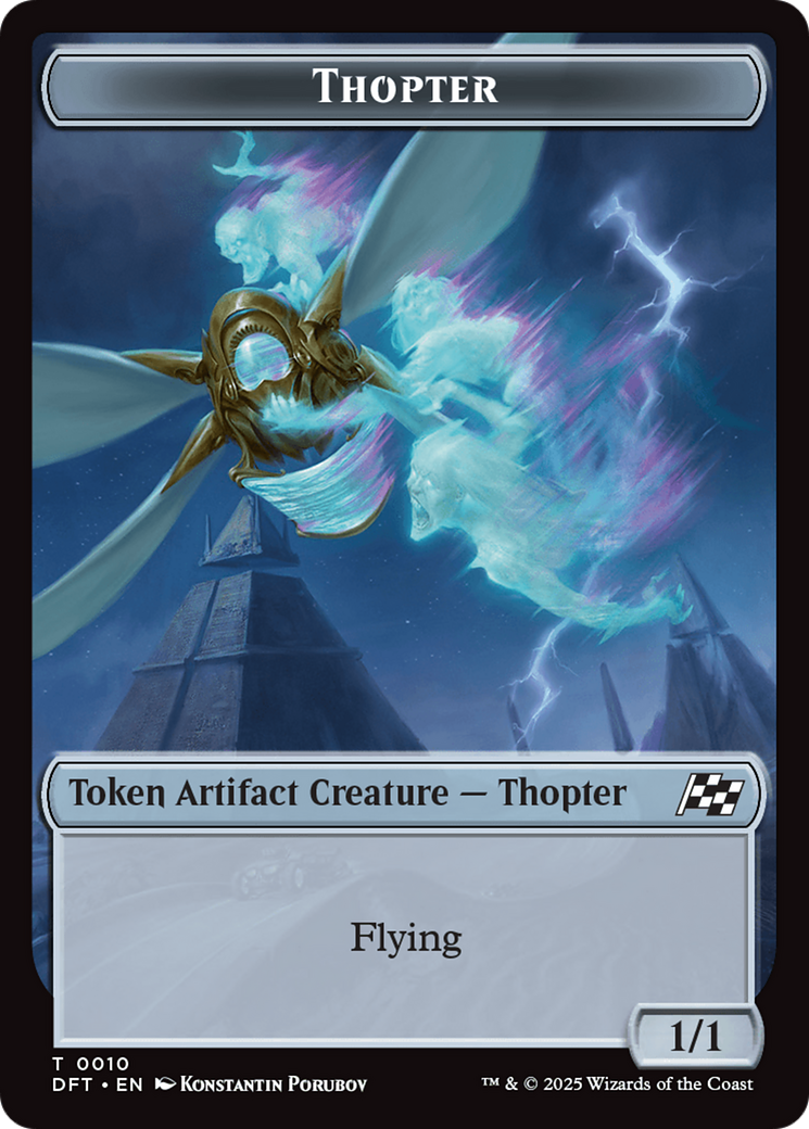 Golem (0014) // Thopter (0010) Double-Sided Token [Aetherdrift Tokens] | Boutique FDB TCG