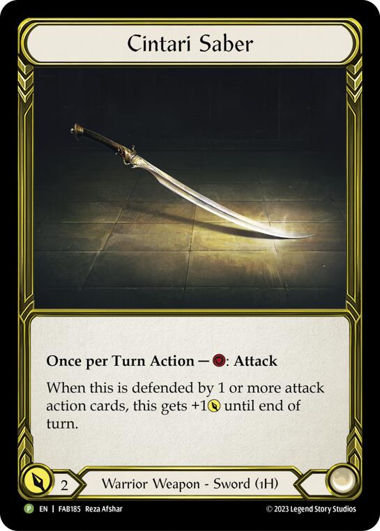 Cintari Saber [FAB185] (Promo)  Cold Foil | Boutique FDB TCG