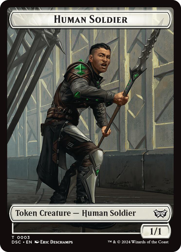 Human soldier // Scarecrow Double-Sided Token [Duskmourn: House of Horror Commander Tokens] | Boutique FDB TCG