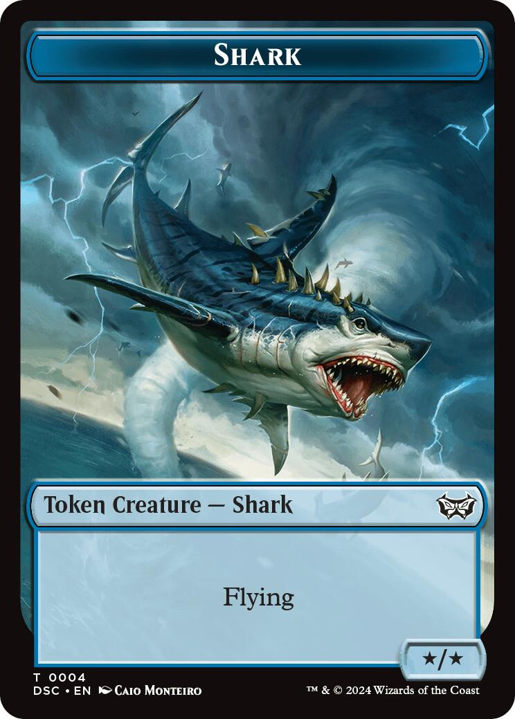 Shark // Copy Double-Sided Token [Duskmourn: House of Horror Commander Tokens] | Boutique FDB TCG