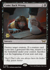 Come Back Wrong (0086) [Duskmourn: House of Horror Prerelease Promos] | Boutique FDB TCG