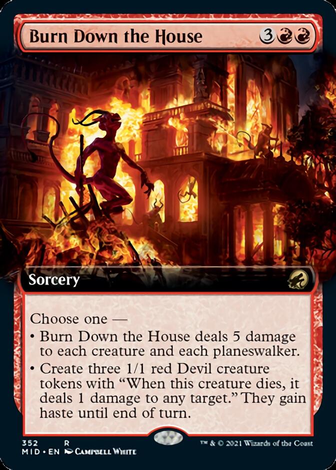 Burn Down the House (Extended Art) [Innistrad: Midnight Hunt] | Boutique FDB TCG