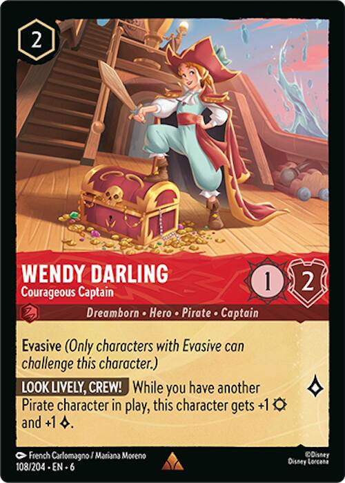 Wendy Darling - Courageous Captain (108/204) [Azurite Sea] | Boutique FDB TCG