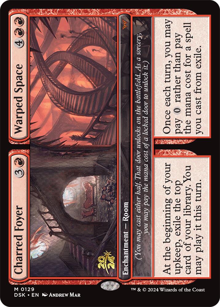 Charred Foyer // Warped Space [Duskmourn: House of Horror Prerelease Promos] | Boutique FDB TCG