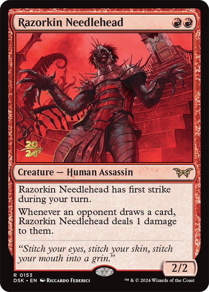 Razorkin Needlehead [Duskmourn: House of Horror Prerelease Promos] | Boutique FDB TCG