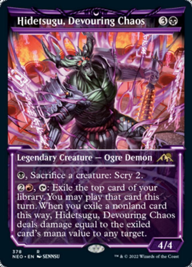 Hidetsugu, Devouring Chaos (Showcase Soft Glow) [Kamigawa: Neon Dynasty] | Boutique FDB TCG