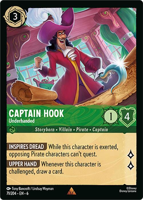 Captain Hook - Underhanded (71/204) [Azurite Sea] | Boutique FDB TCG