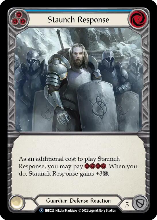 Staunch Response (Blue) [1HB023] (History Pack 1 Bravo Blitz Deck) | Boutique FDB TCG