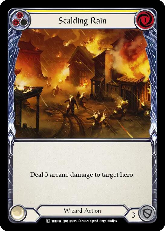 Scalding Rain (Yellow) [1HK014] (Historic Pack 1 Blitz Deck: Kano) | Boutique FDB TCG