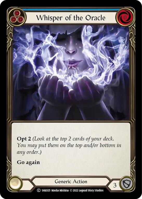 Whisper of the Oracle (Blue) [1HK025] (Historic Pack 1 Blitz Deck: Kano) | Boutique FDB TCG