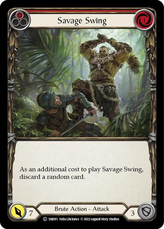 Savage Swing (Red) [1HR011] (Historic Pack 1 Blitz Deck Rhinar) | Boutique FDB TCG