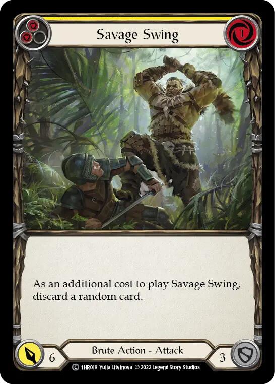 Savage Swing (Yellow) [1HR018] (Historic Pack 1 Blitz Deck Rhinar) | Boutique FDB TCG