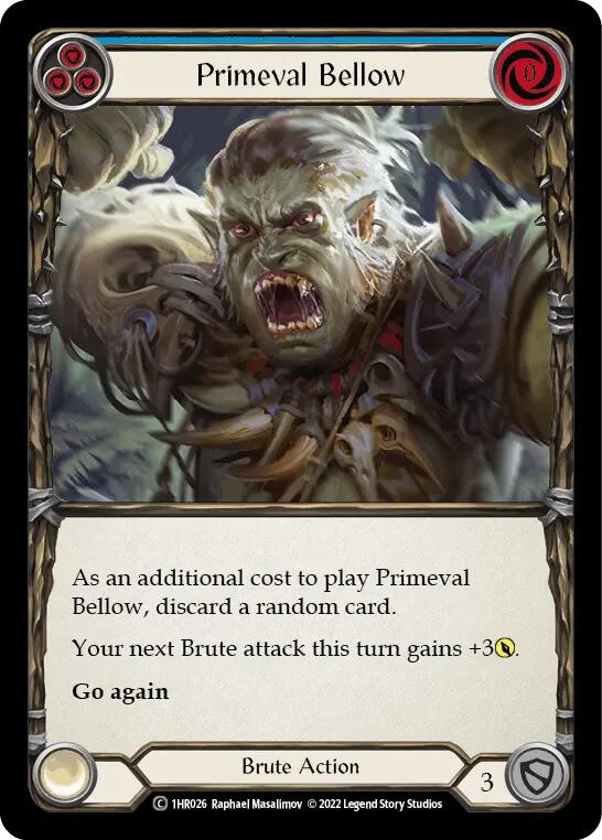 Primeval Bellow (Blue) [1HR026] (Historic Pack 1 Blitz Deck Rhinar) | Boutique FDB TCG