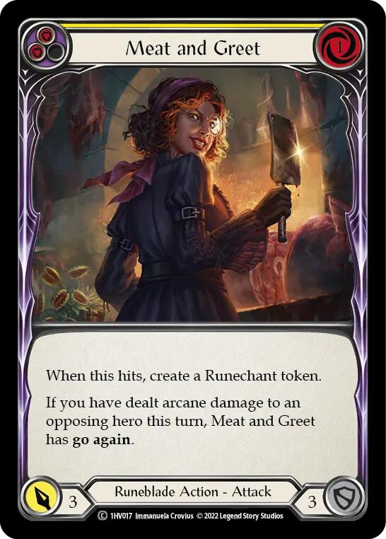 Meat and Greet (Yellow) [1HV017] (Historic Pack 1 Blitz Deck Viserai) | Boutique FDB TCG