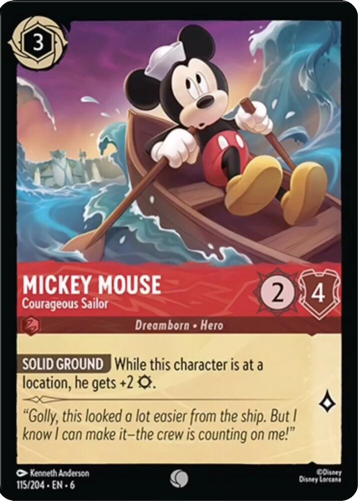 Mickey Mouse - Courageous Sailor (115/204) [Azurite Sea] | Boutique FDB TCG