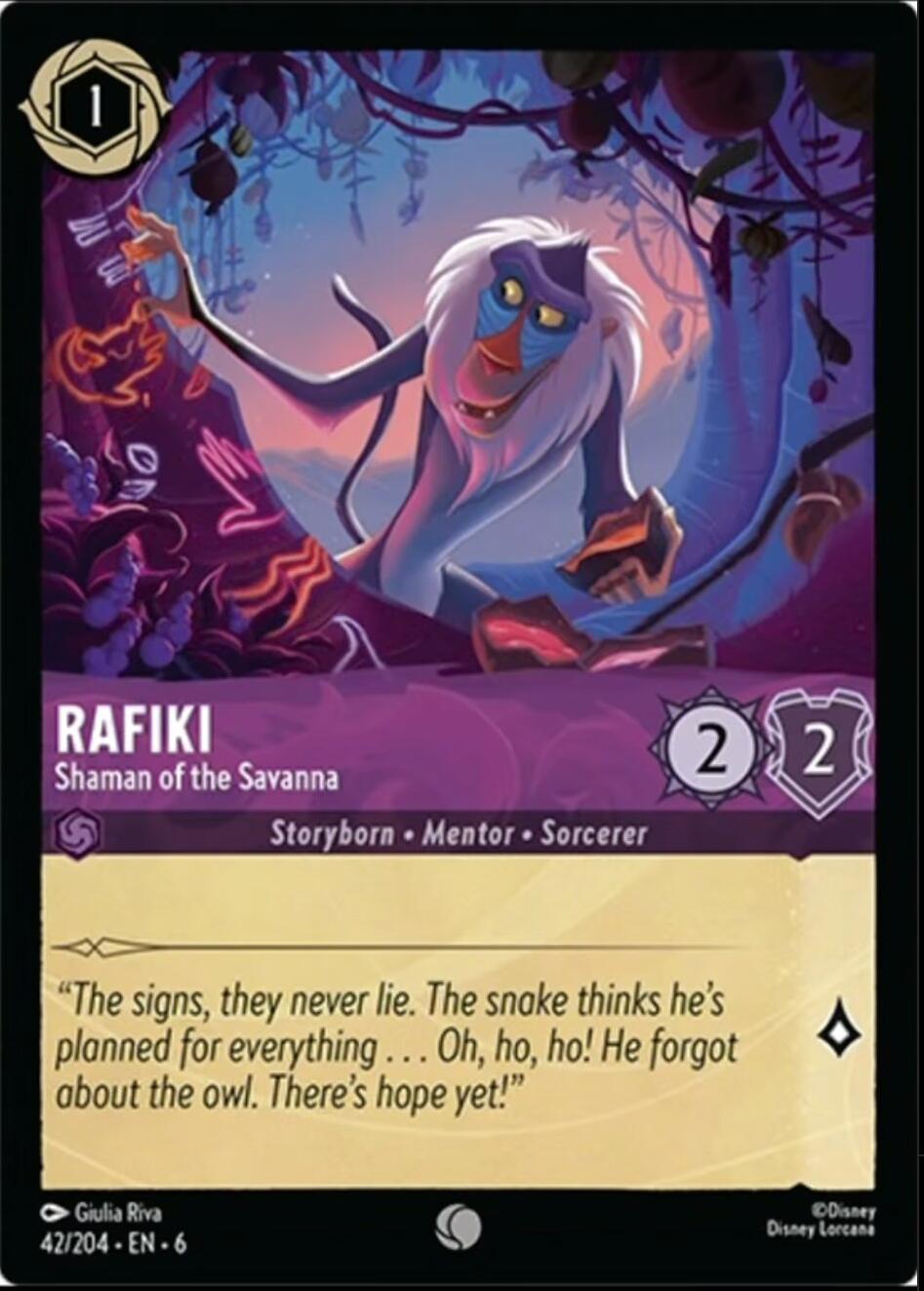 Rafiki - Shaman of the Savanna (42/204) [Azurite Sea] | Boutique FDB TCG