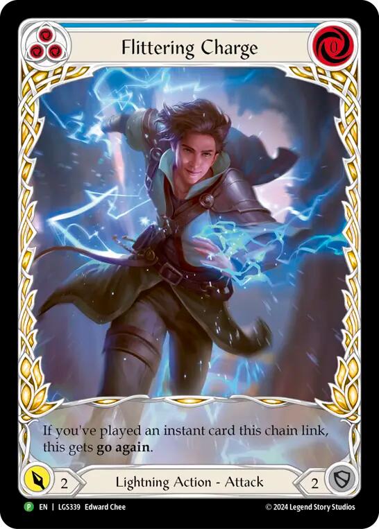 Flittering Charge (Blue) (Extended Art) [LGS339] (Promo)  Rainbow Foil | Boutique FDB TCG