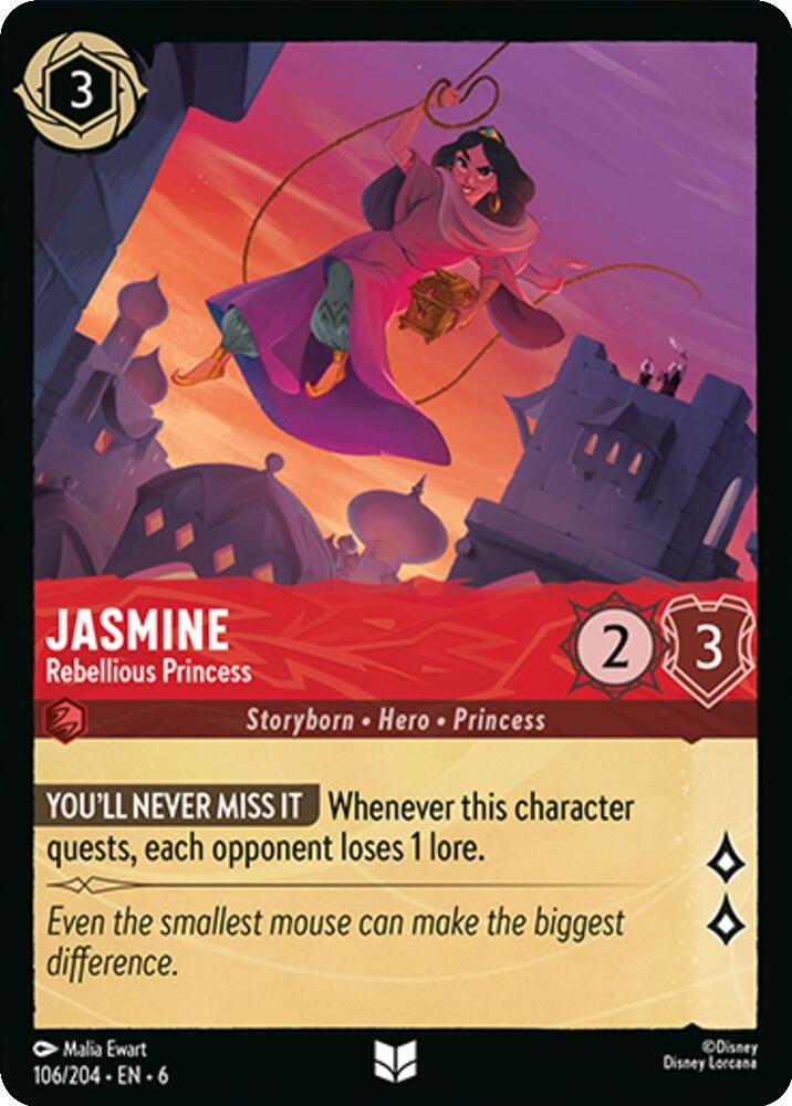 Jasmine - Rebellious Princess (106/204) [Azurite Sea] | Boutique FDB TCG