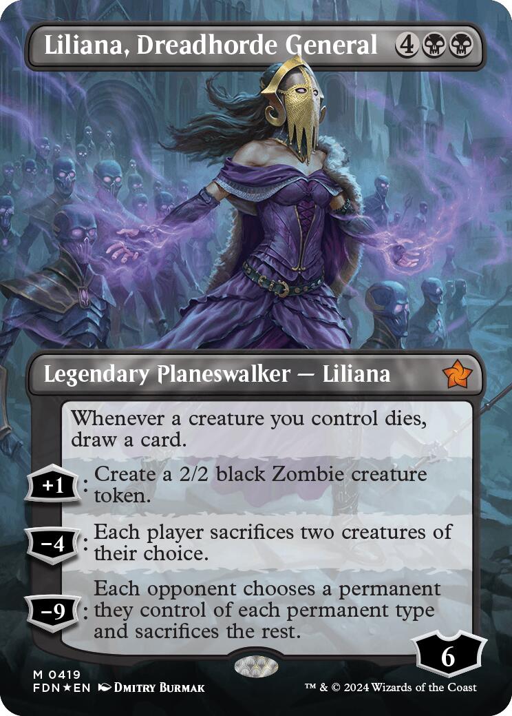 Liliana, Dreadhorde General (Borderless) (Mana Foil) [Foundations] | Boutique FDB TCG