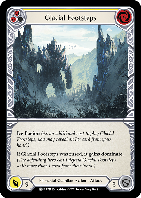 Glacial Footsteps (Yellow) [ELE017] (Tales of Aria)  1st Edition Rainbow Foil | Boutique FDB TCG