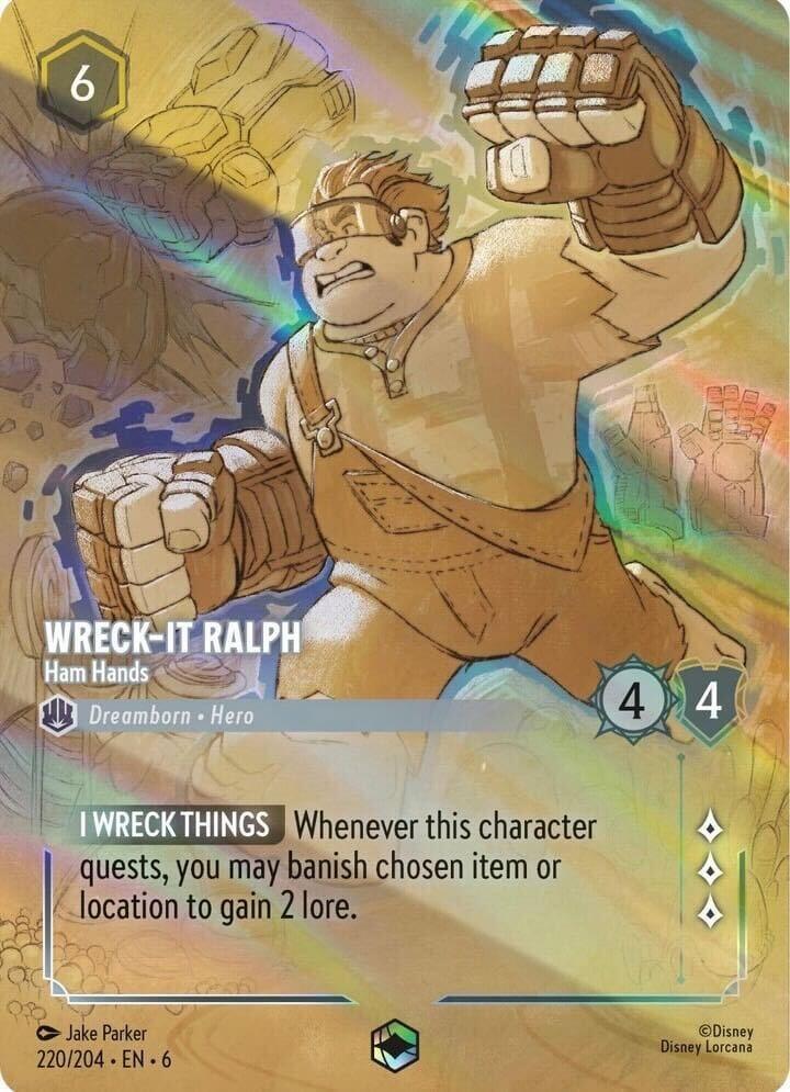 Wreck-It Ralph - Ham Hands (Enchanted) (220/204) [Azurite Sea] | Boutique FDB TCG