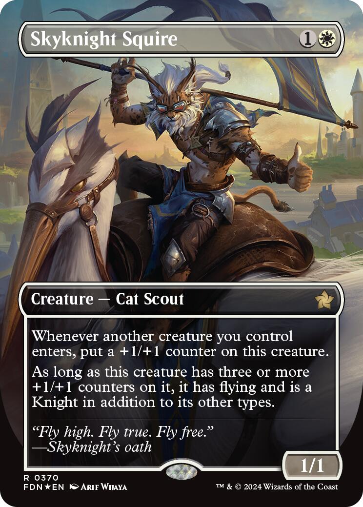 Skyknight Squire (Borderless) (Mana Foil) [Foundations] | Boutique FDB TCG