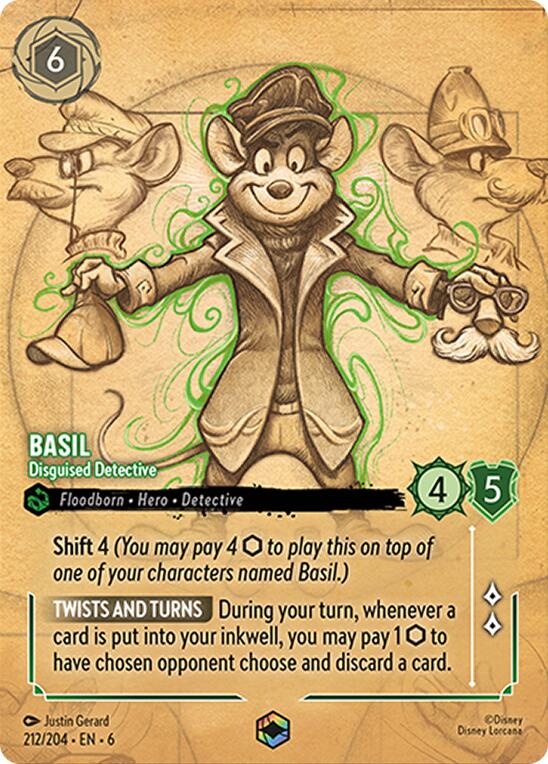 Basil - Disguised Detective (Enchanted) (212/204) [Azurite Sea] | Boutique FDB TCG