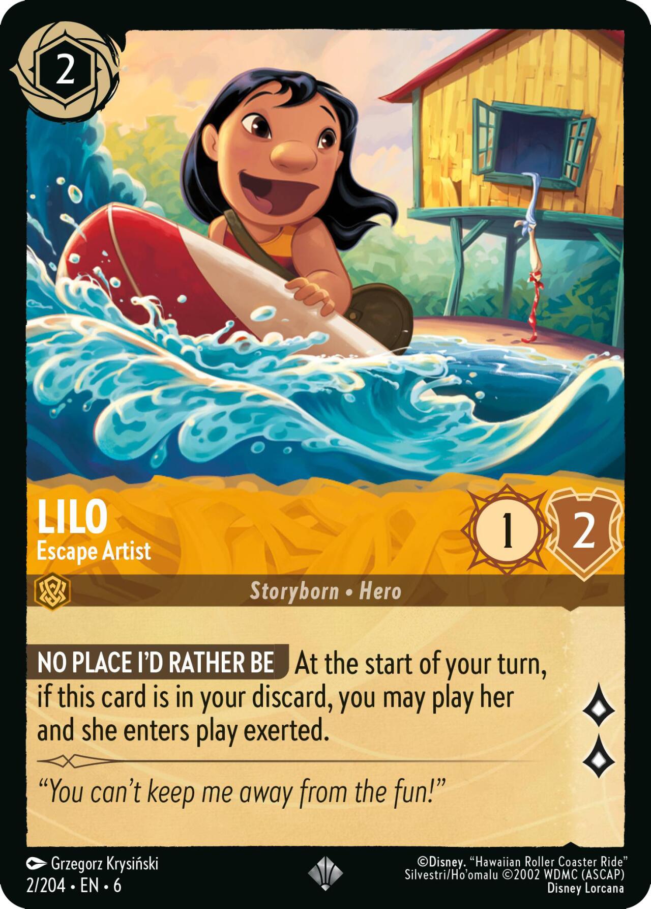 Lilo - Escape Artist (2/204) [Azurite Sea] | Boutique FDB TCG