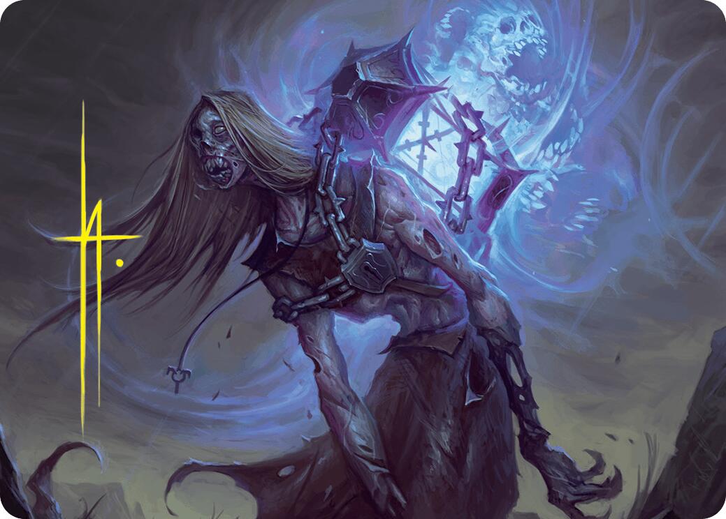 Soul-Shackled Zombie Art Card (9/54) (Gold-Stamped Signature) [Foundations Art Series] | Boutique FDB TCG