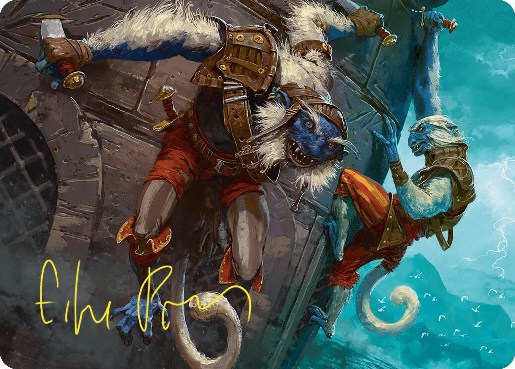 Goblin Boarders Art Card (11/54) (Gold-Stamped Signature) [Foundations Art Series] | Boutique FDB TCG