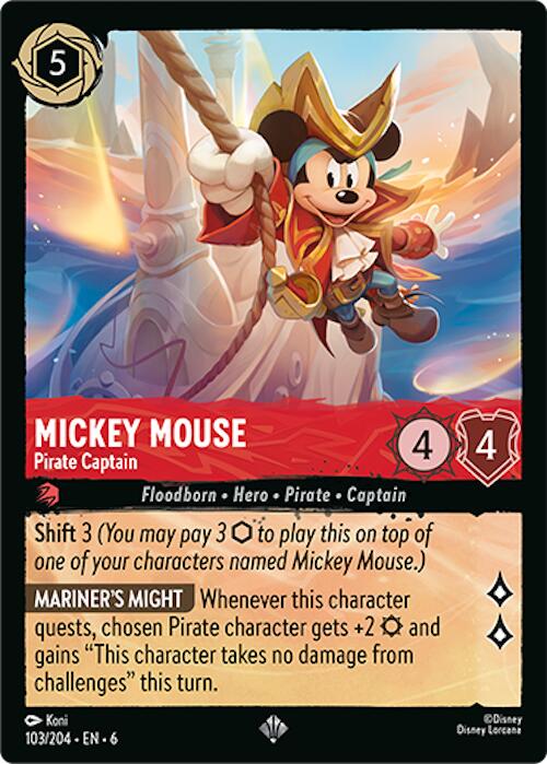 Mickey Mouse - Pirate Captain (103/204) [Azurite Sea] | Boutique FDB TCG