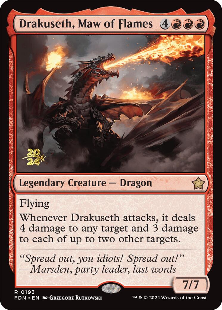 Drakuseth, Maw of Flames [Foundations Prerelease Promos] | Boutique FDB TCG