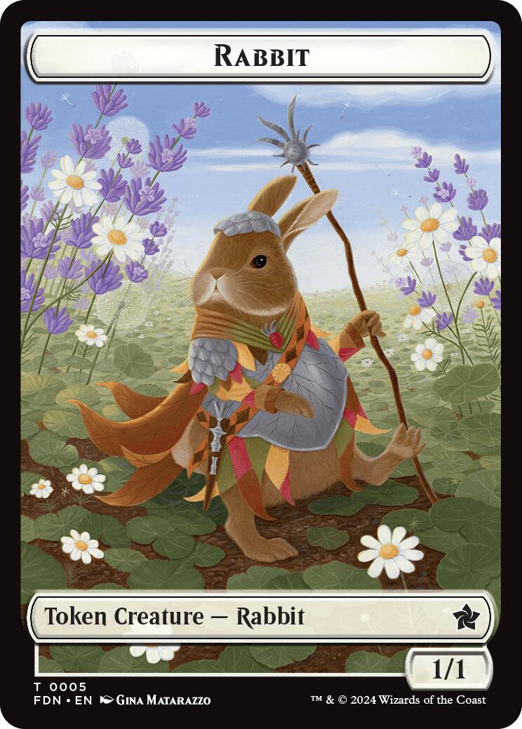 Rabbit // Soldier Double-Sided Token [Foundations Tokens] | Boutique FDB TCG