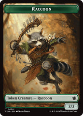 Elf Warrior // Raccoon Doubled-Sided Token [Foundations Tokens] | Boutique FDB TCG