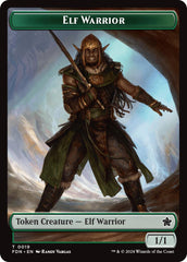 Elf Warrior // Raccoon Doubled-Sided Token [Foundations Tokens] | Boutique FDB TCG