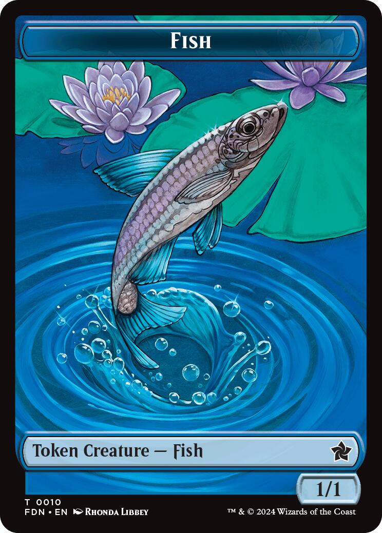 Faerie // Fish Doubled-Sided Token [Foundations Tokens] | Boutique FDB TCG