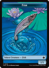 Faerie // Fish Doubled-Sided Token [Foundations Tokens] | Boutique FDB TCG