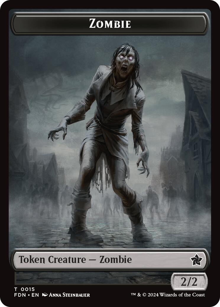 Goblin // Zombie Doubled-Sided Token [Foundations Tokens] | Boutique FDB TCG