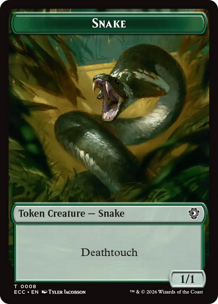 Zombie // Snake Double-Sided Token [Lorwyn Eclipsed Tokens] | Boutique FDB TCG