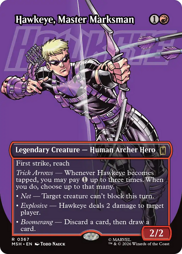 Hawkeye, Master Marksman (Borderless) [Marvel Super Heroes] | Boutique FDB TCG