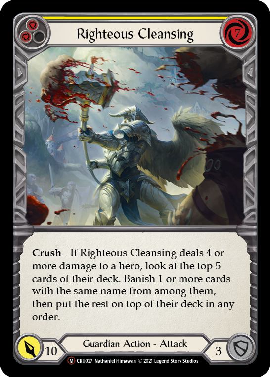 Righteous Cleansing [U-CRU027] (Crucible of War Unlimited)  Unlimited Rainbow Foil | Boutique FDB TCG