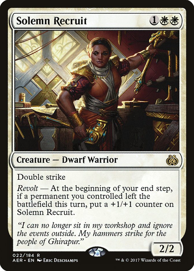 Solemn Recruit [Aether Revolt] | Boutique FDB TCG