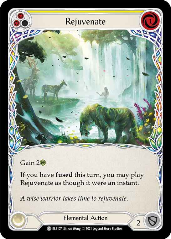 Rejuvenate (Yellow) [ELE107] (Tales of Aria)  1st Edition Rainbow Foil | Boutique FDB TCG