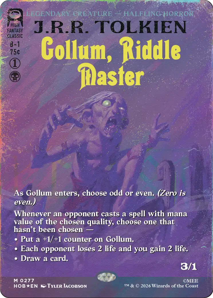 Gollum, Riddle Master (Borderless) (Surge Foil) [The Hobbit] | Boutique FDB TCG