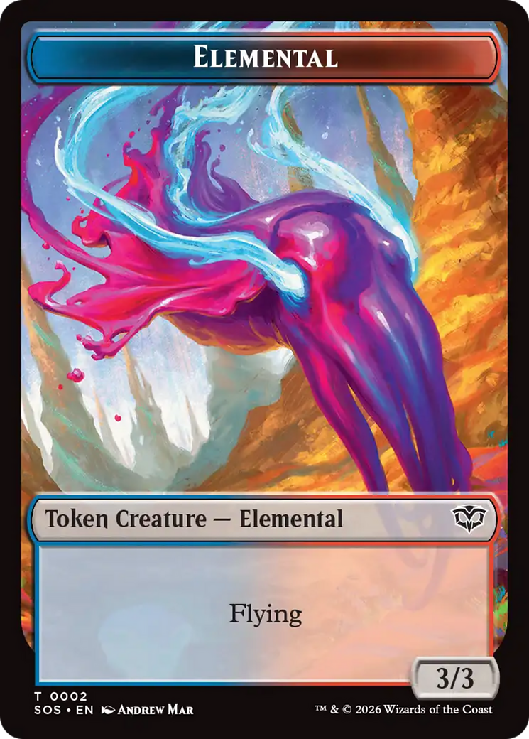 Elemental (0002) // Treasure Double-Sided Token [Secrets of Strixhaven Tokens] | Boutique FDB TCG