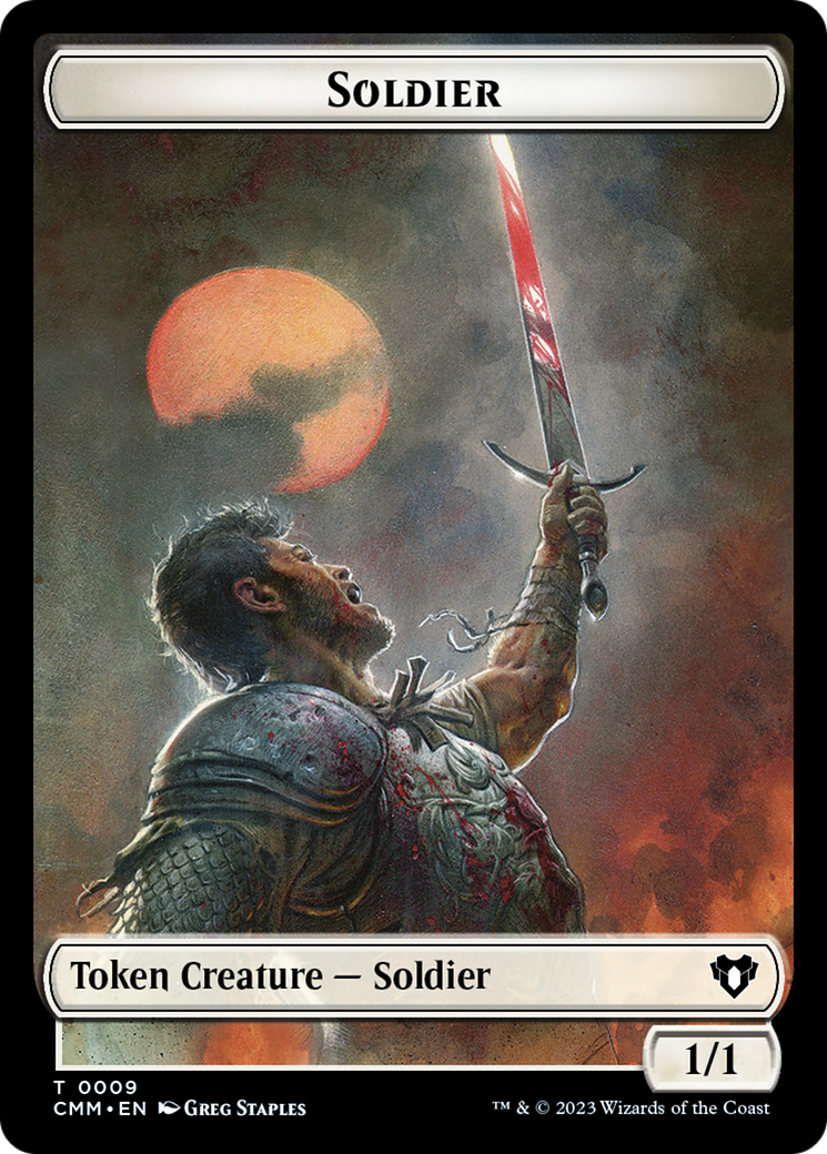 Copy (54) // Human Soldier Double-Sided Token [Commander Masters Tokens] | Boutique FDB TCG